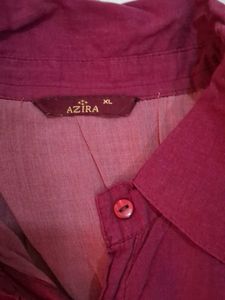 Burgundy Tiered Button-Down Dress