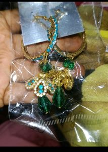 Party Wear Green Blue Jhumka