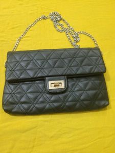 Chic Black Quilted Clutch