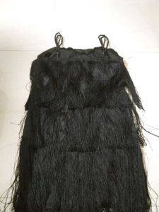 Black Fringed Flapper Dress
