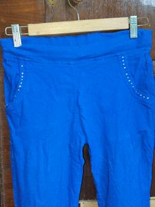 Women/Girl's Blue Jegggins with sequin design