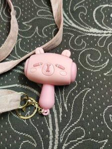 meow cat bag with chew toy keychain