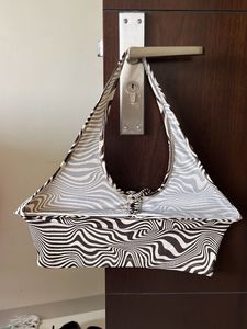 Monochrome Swirl Print Halter Top