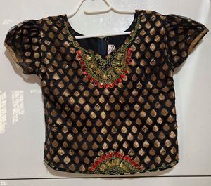 black and gold festive choli