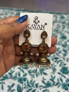 KAYAN Jhumka Earrings with Pearls