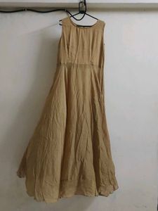 Front-Open Anarkali Gown With Beige Inner