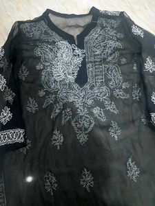 Elegant Black Chikankari Kurta