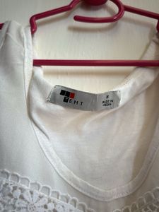 White Tiered Lace Trim Tank Top