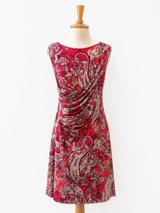 Abstract Print Pink Dress