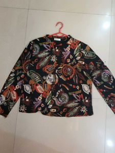 Unique Abstract Print Long Sleeve Top