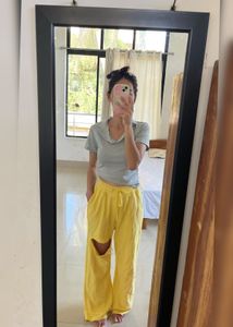 Comfy Yellow Wide-Leg Pants