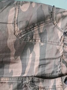 New Khaki Print Mini Skirt
