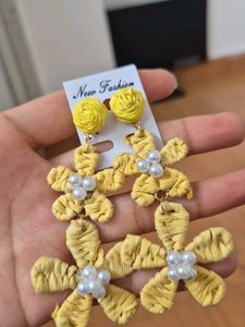 Handcrafted Yellow Floral earrings