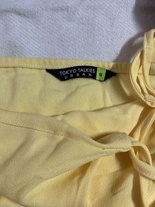 Chic Yellow One-Shoulder Midi Dress