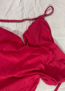Bright Pink Halter Bikini Top