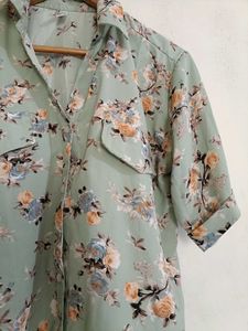 Pastel green half shirt