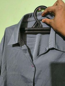 Stylish Grey Button-Up Shirt