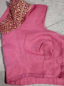 Elegant Pink Blouse with Embellished Sleeves