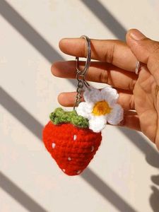 Cute Strawberry &amp; Flower Keychain