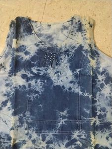Tie-Dye Denim Mini Dress