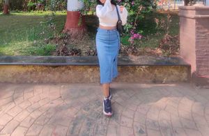 Stylish Blue Denim Skirt