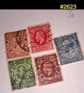 100 year old british queen king head stamps
