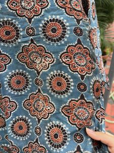 Blue Printed Cotton Kurta