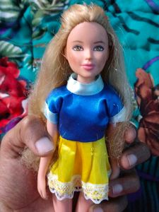 Blonde Doll with Blue and Yellow Dress