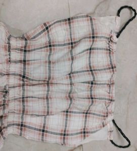 SALE:Cute Plaid Tie-Front Dress