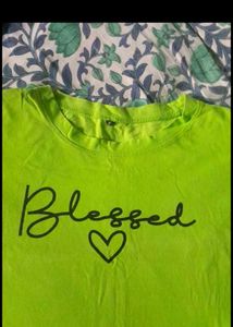 Neon Green 'Blessed' Graphic Tee
