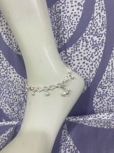 Silver Anklet with Tiny Bells
