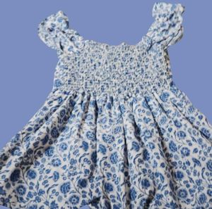 Cute Blue Floral Peplum Top🎐