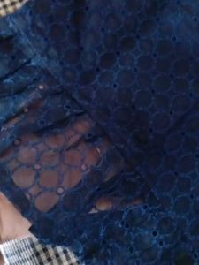 Elegant Blue Eyelet Crop Top💙