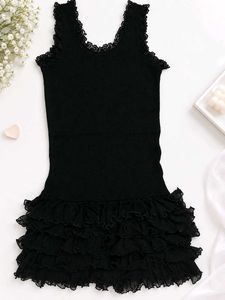 Black Lace Trimmed Nightgown