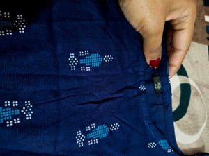 Elegant Navy Printed Anarkali Dress