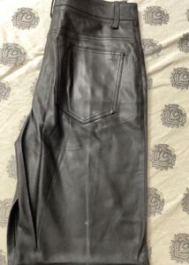 Mango Black Faux Leather Pants