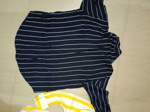 Striped Men's Shirts - Yellow &amp; Navy