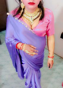Beautiful Blue Silk Saree with blouse material wit