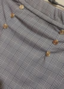 Black &amp; White Check Print Skirt For 6-8  Year Girl