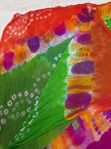 Chiffon tie dye+ bandhni dupatta