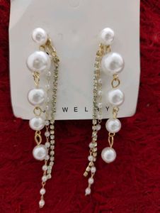 Korean Elegant Pearl Drop Dangle Earrings