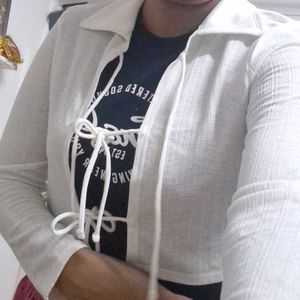 white shrug /top