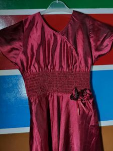 Price Drop 💧 Maroon Satin Dress For Women