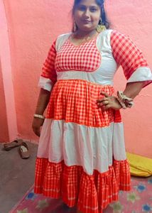 Chic Gingham Tiered Gown