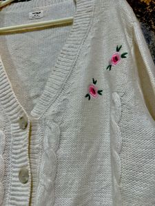 Floral Embroidered Cardigan