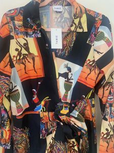 Vibrant Print Mini Dress with Belt style