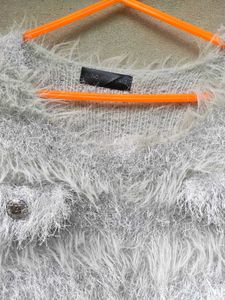 Fuzzy Grey Cropped Jacket