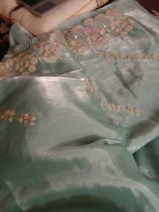 Embellished Organza Saree with Blouse piece