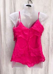 Vibrant Pink Ruffled Camisole Top