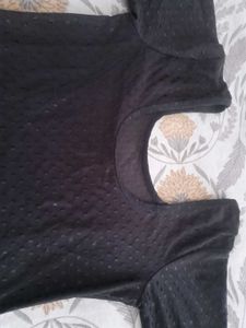 Elegant Black Blouse,stretchable necklace
